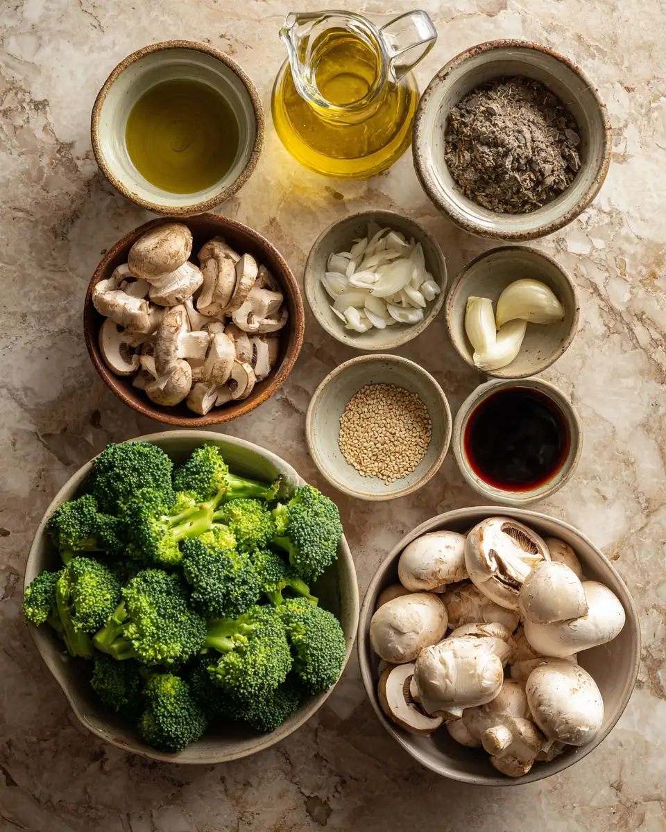Mouthwatering Mushroom and Broccoli Stir-Fry: A Flavor-Packed Veggie Delight 4 Ingredients for Mouthwatering Mushroom and Broccoli Stir-Fry: A Flavor-Packed Veggie Delight