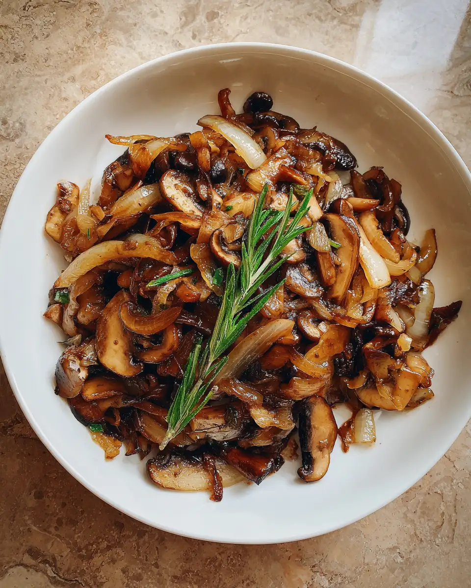 Final dish - Mouthwatering Magic: Mushrooms and Caramelized Onions Unleashed