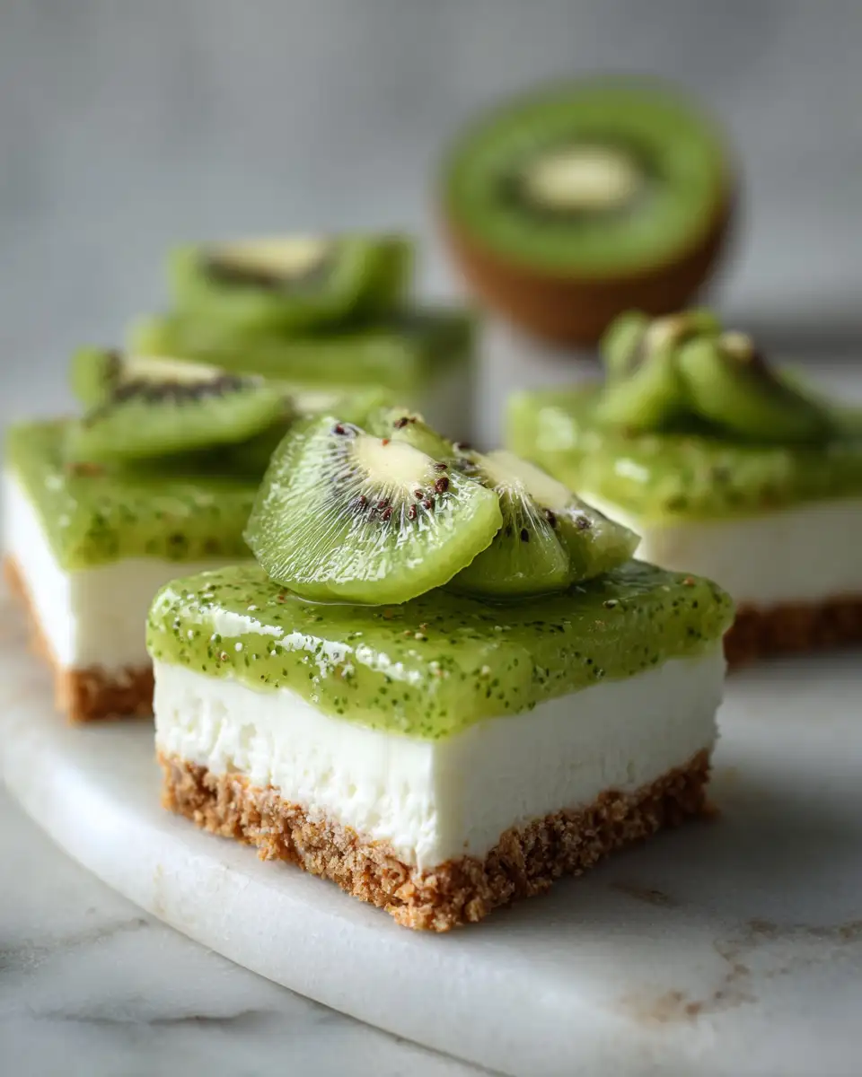 Irresistibly Fresh: No Bake Kiwi Cheesecake Bars Delight