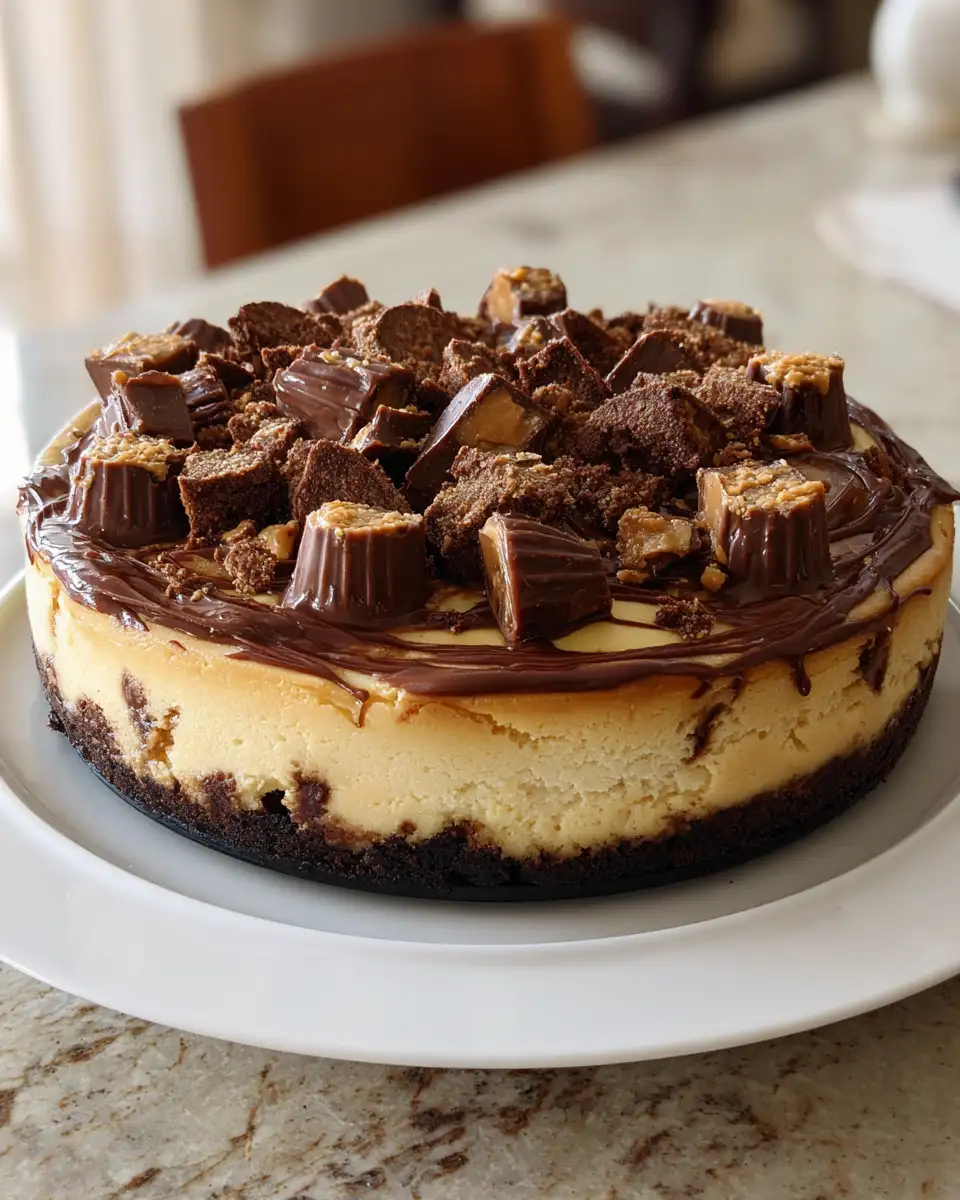 Final dish - Indulge in Decadence: Peanut Butter Cup Brownie Cheesecake Bliss
