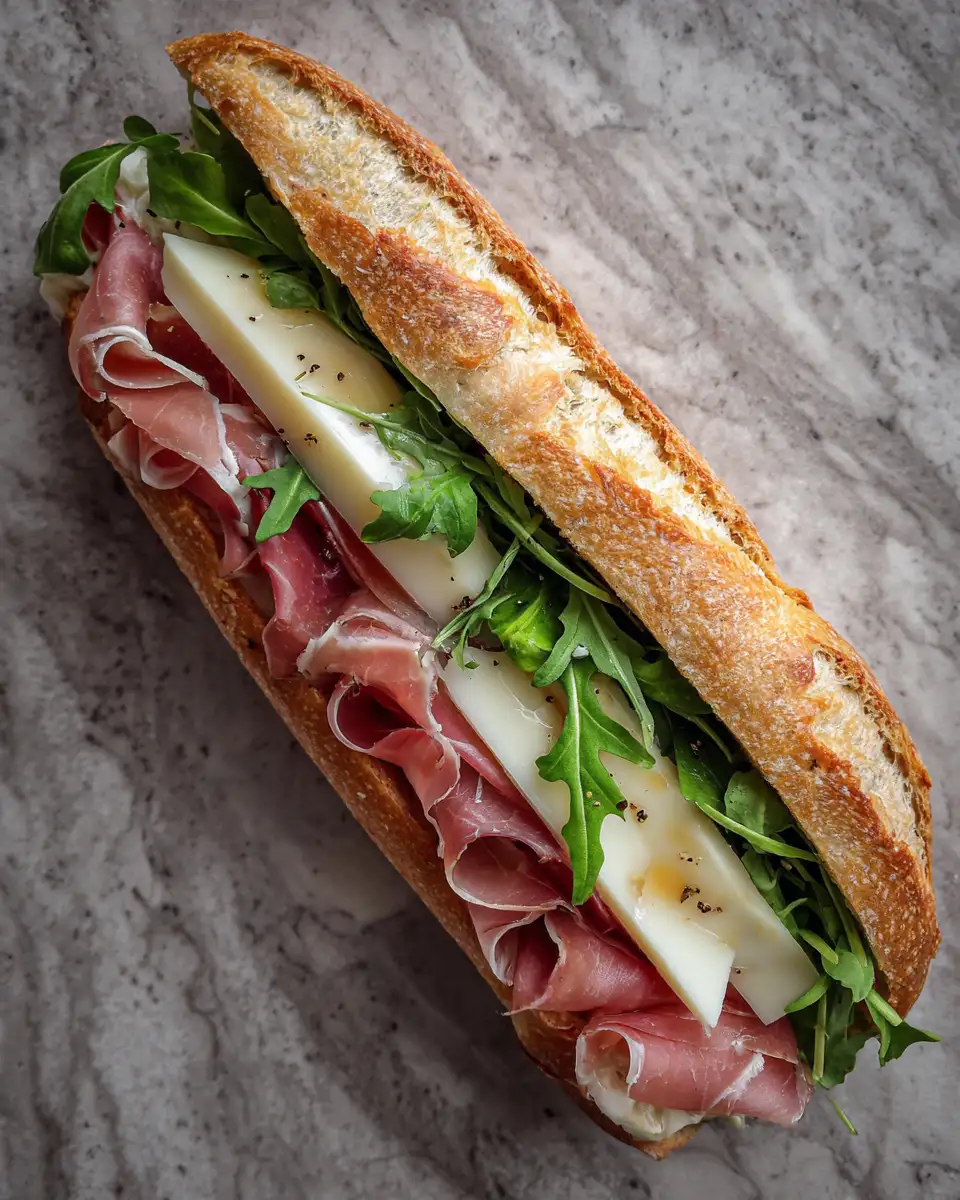 Ingredients for Elevate Your Lunch Game with a Prosciutto and Honey Brie Baguette Sandwich