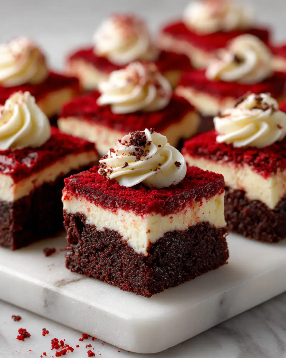 Indulge in Irresistible Red Velvet Cheesecake Brownie Bites - Featured Image