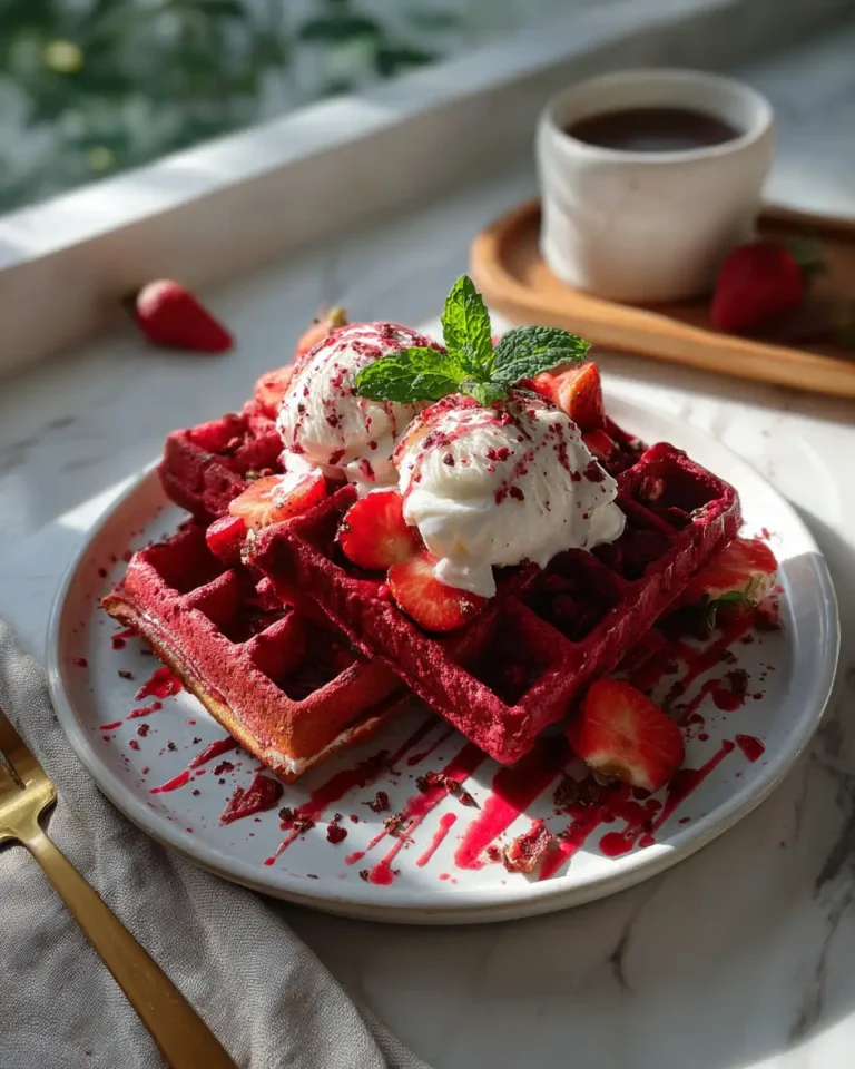 Swirl Into Bliss with Red Velvet Marble Waffles - Featured Image