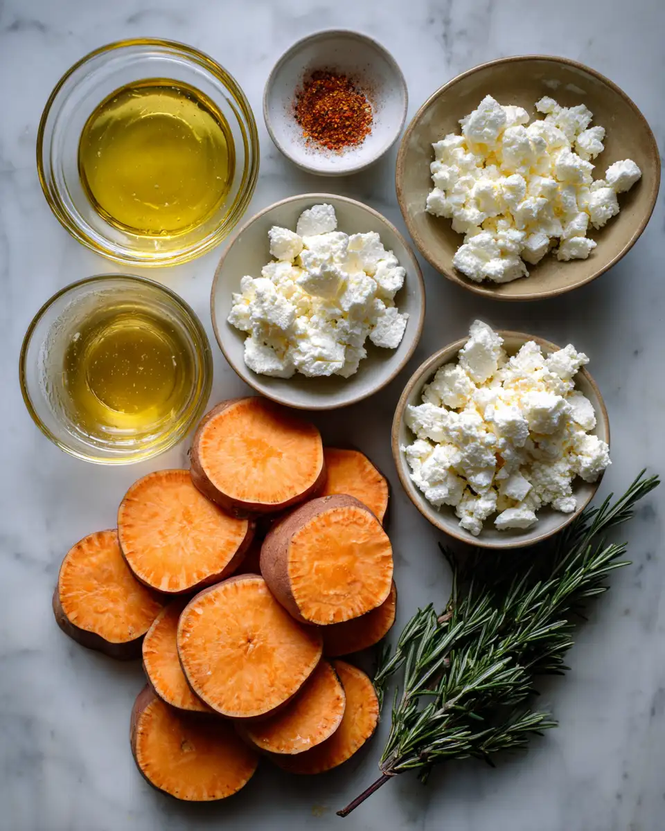 Ingredients for Sweet Potato Rounds: A Heavenly Blend of Honey and Feta