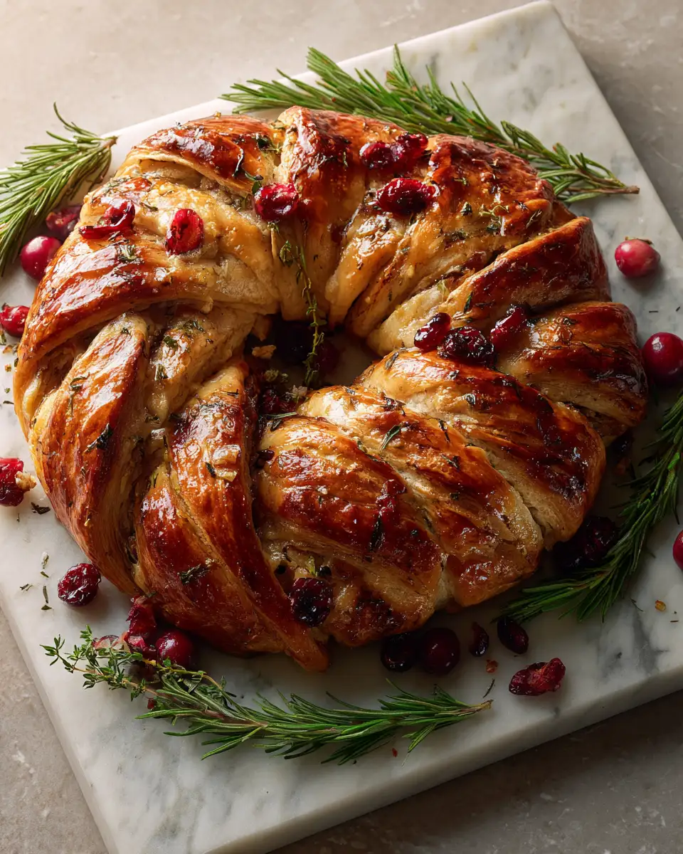 Final dish - Irresistible Savory Turkey and Cranberry Crescent Ring Delight
