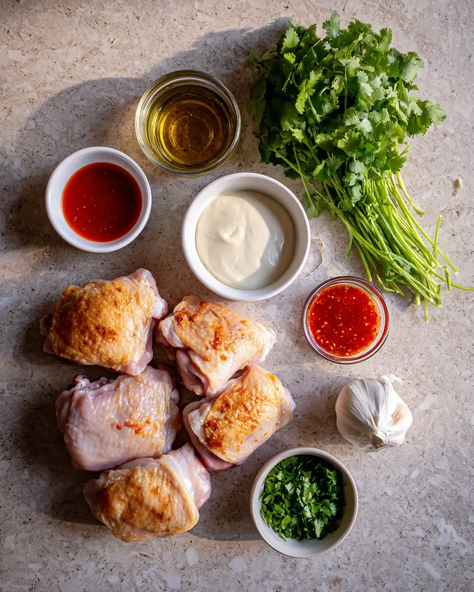 Sizzle and Spice: Skillet Bang Bang Chicken Thighs Delight 4 Ingredients for Sizzle and Spice: Skillet Bang Bang Chicken Thighs Delight