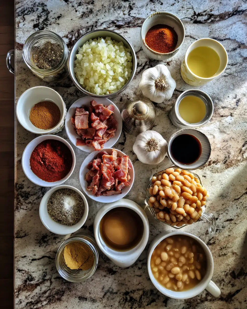 Ingredients for Smoked Apple Pie Baked Beans: A Sweet and Savory BBQ Delight