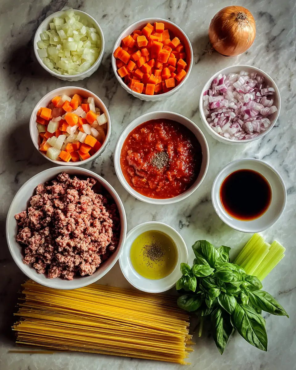 Spaghetti Bolognese Bliss: A Journey to Flavor Town 4 Ingredients for Spaghetti Bolognese Bliss: A Journey to Flavor Town