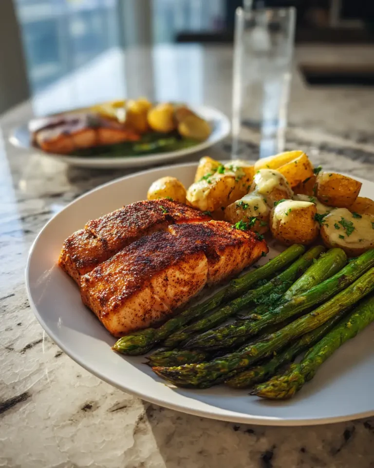 Savor the Flavor: Spiced Salmon with Cheesy Asparagus and Garlic Herb Potatoes - Featured Image