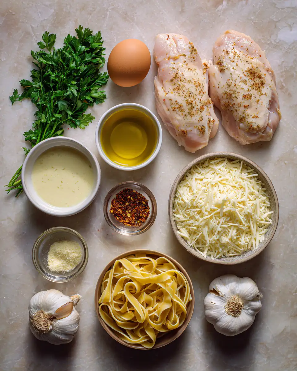 Ingredients for Savor the Heat: Irresistible Spicy Cajun Chicken Alfredo