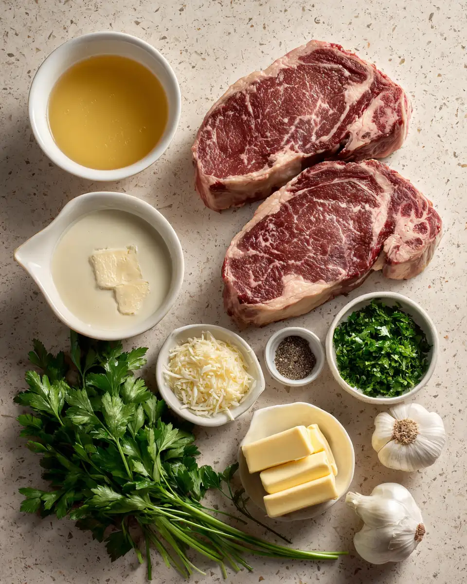 Irresistible Steak with Garlic Cream Sauce: A Gourmet Delight 4 Ingredients for Irresistible Steak with Garlic Cream Sauce: A Gourmet Delight