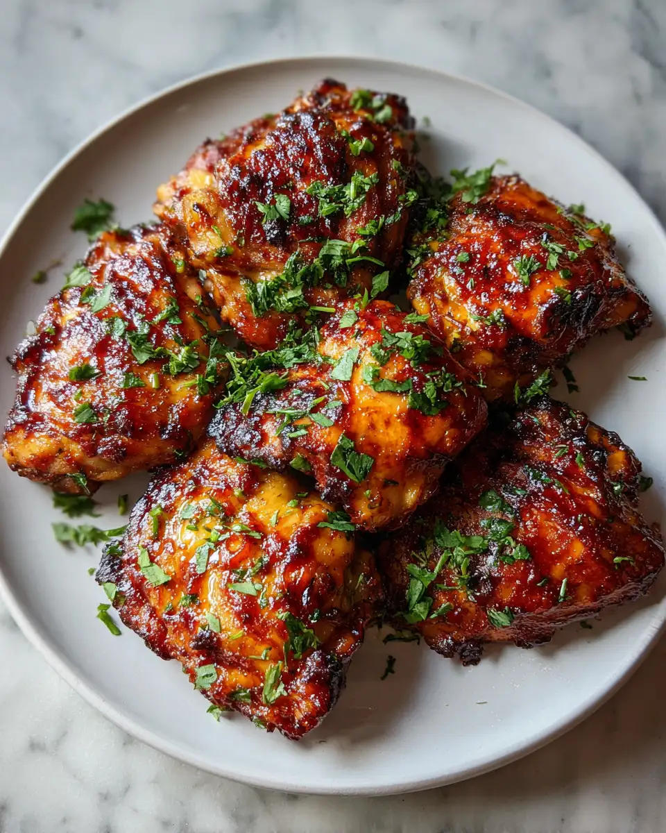 Finger-Lickin' Sticky Spicy BBQ Chicken Thighs Delight 6 Final dish - Finger-Lickin' Sticky Spicy BBQ Chicken Thighs Delight
