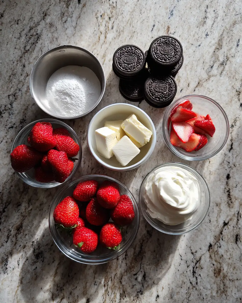 Ingredients for Irresistible Strawberry Oreo Cups: A Sweet Treat You Can't Resist