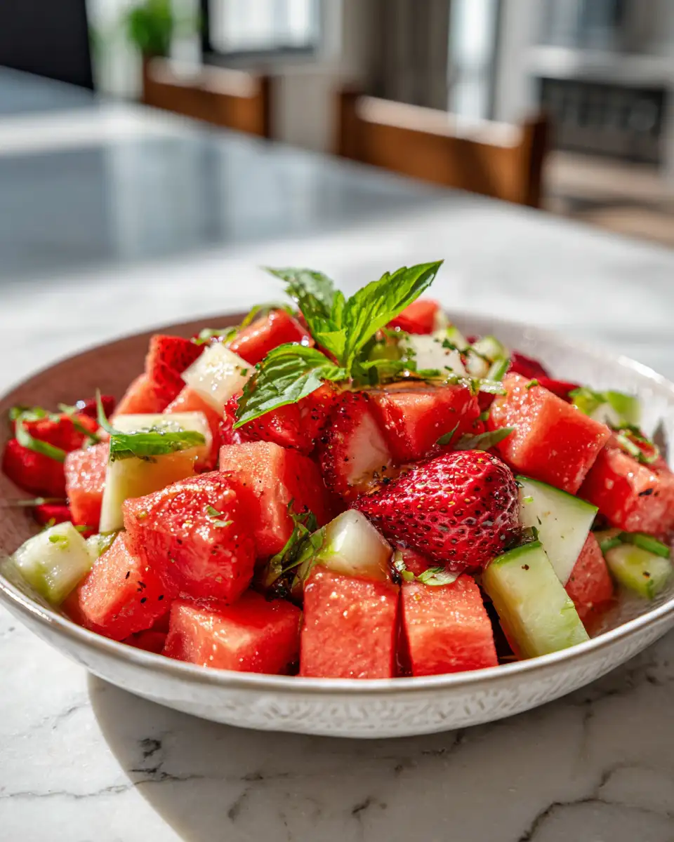 Sweet Summer Bliss: Strawberry Watermelon Salad with Honey - Featured Image