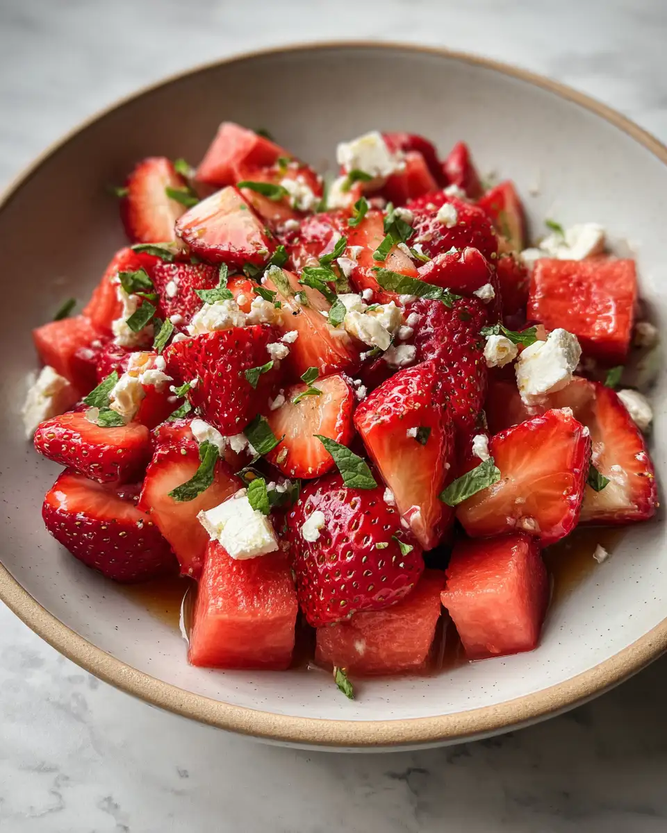 Final dish - Sweet Summer Bliss: Strawberry Watermelon Salad with Honey