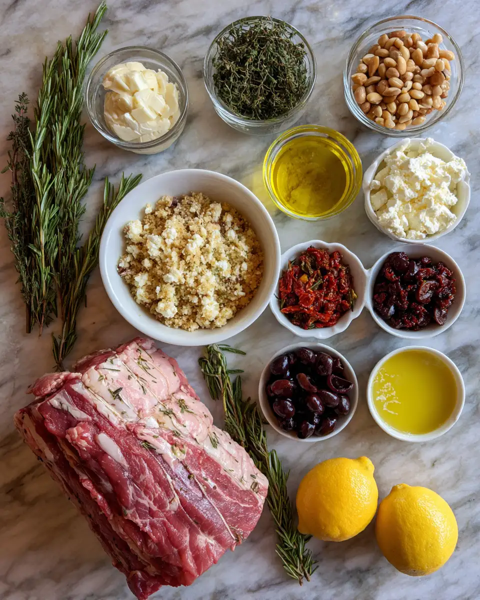Ingredients for Heavenly Feast: A Stuffed Lamb Roast Lover's Dream