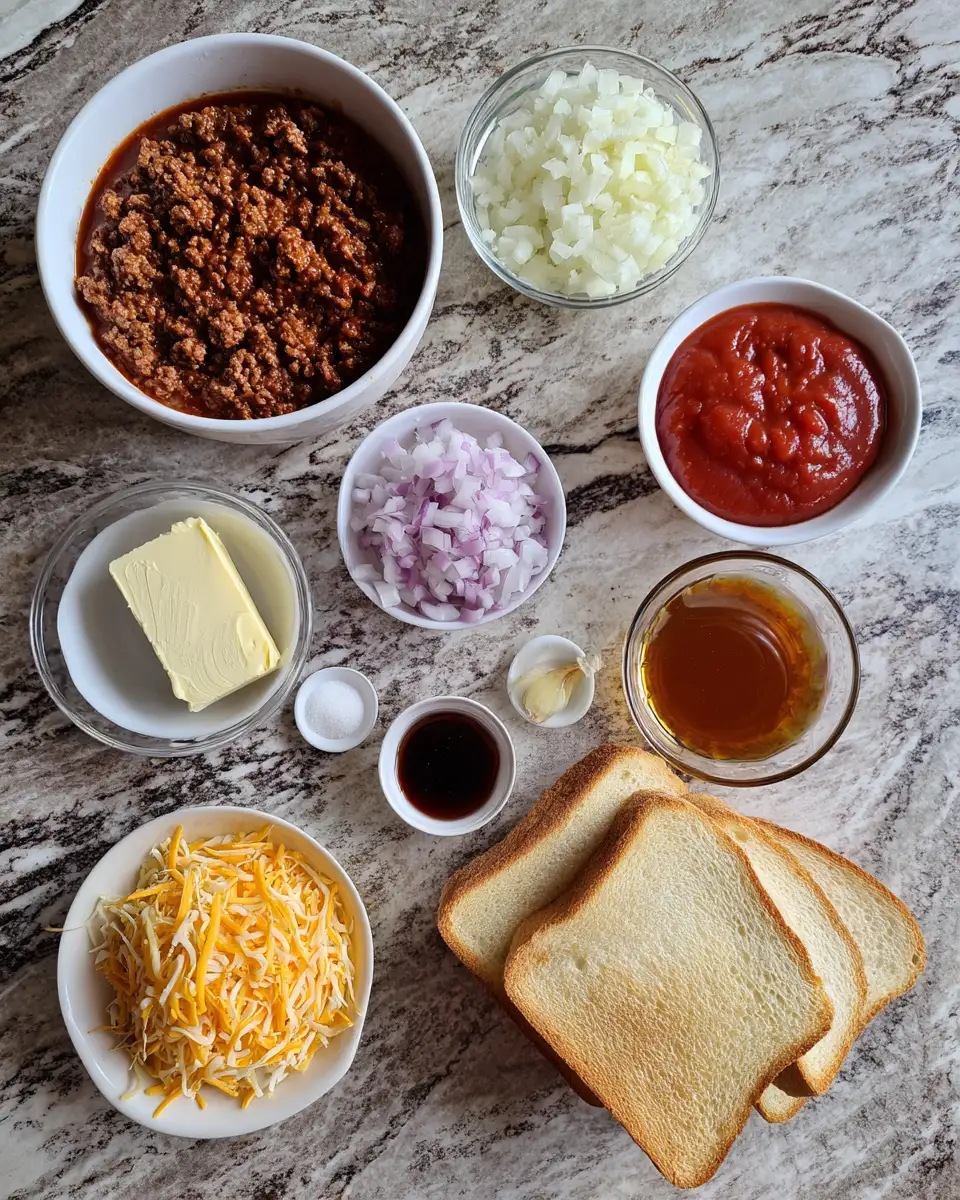 Ingredients for Texas Toast Sloppy Joes: A Hearty Twist on a Classic Favorite