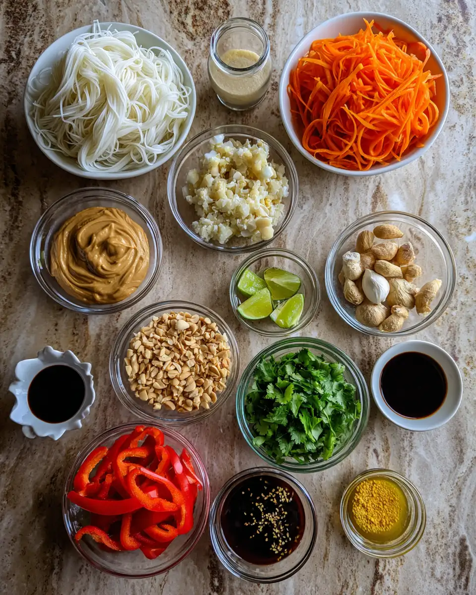 Ingredients for Spice Up Your Dinner Routine with Irresistible Thai Peanut Noodles