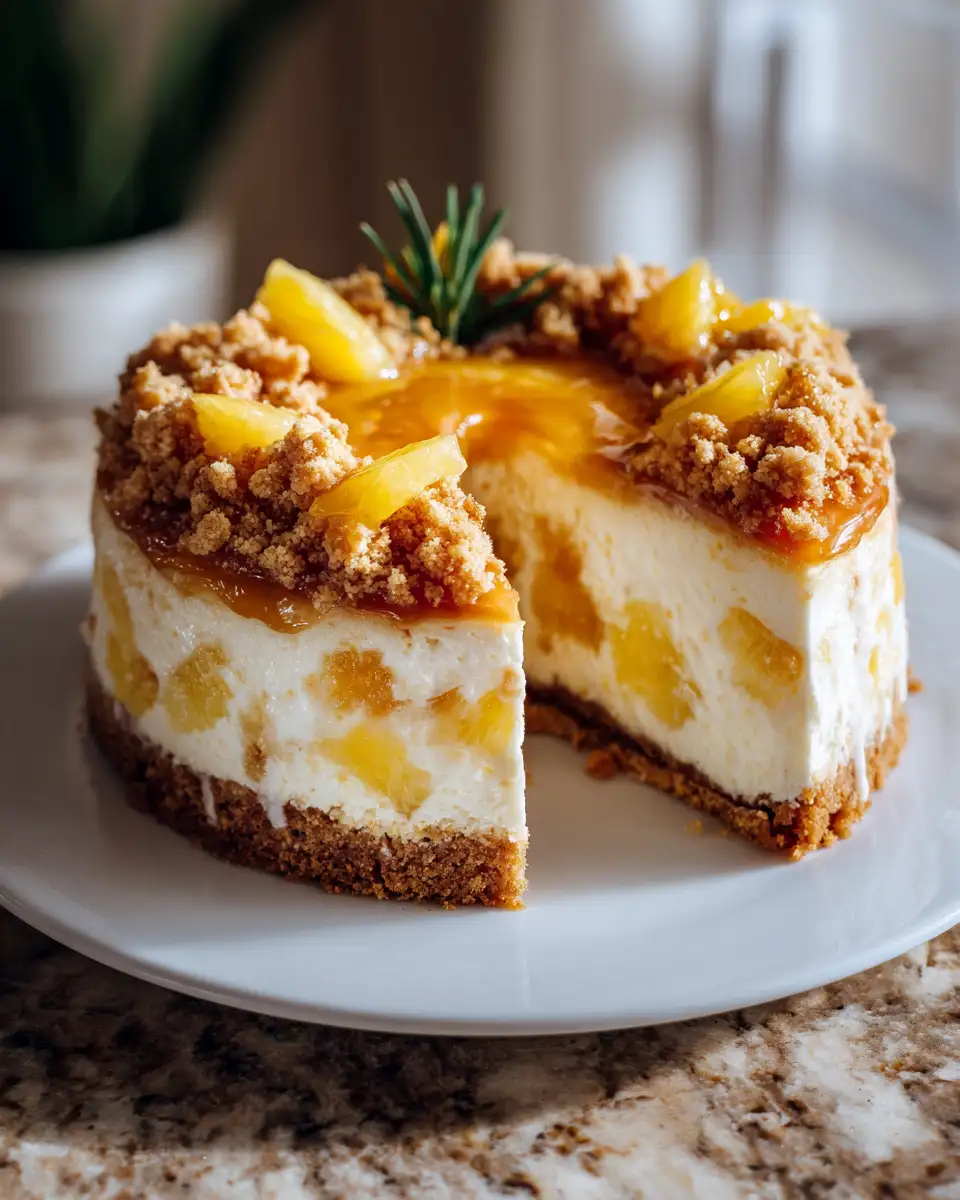Final dish - A Slice of Paradise: Tropical Fruit Cheesecake Crumb Cake Delight
