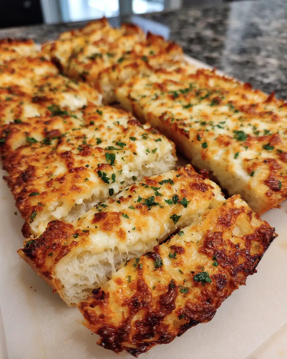 Final dish - Irresistible Indulgence: The Ultimate Cheesy Garlic Bread Recipe