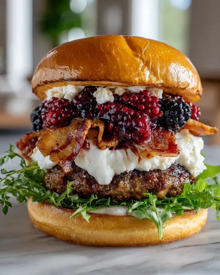 Indulge in the Ultimate Bacon Blackberry Cheesecake Burger Bliss - Featured Image