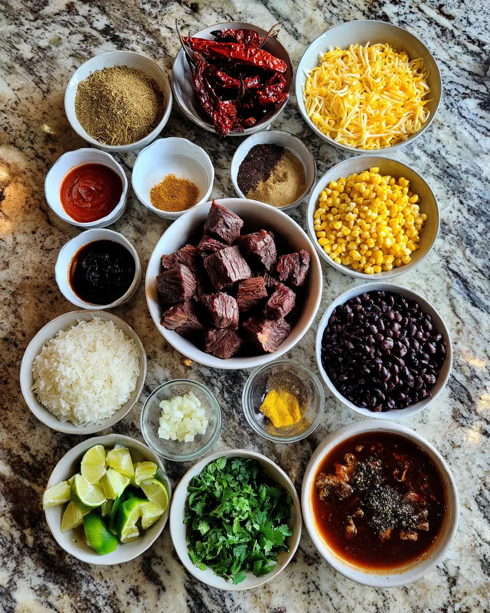 Ingredients for Unleash Flavor Fiesta with Birria Beef Taco Bowls