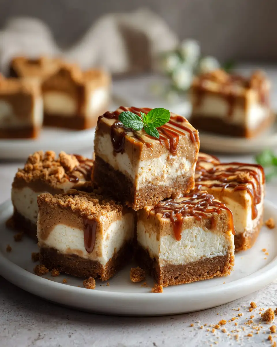 Indulge in Bliss with Irresistible Biscoff Caramel Cheesecake Bars - Featured Image