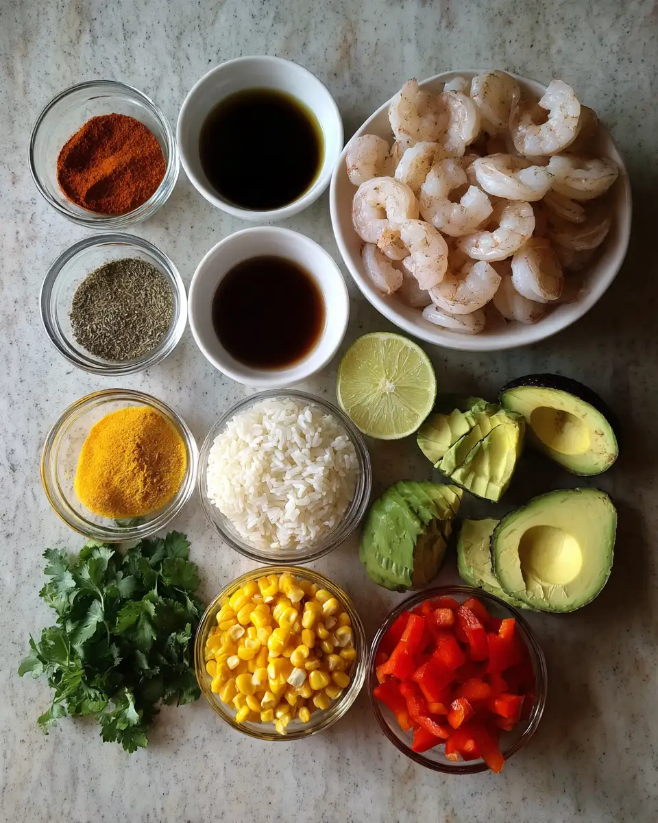 Ingredients for Spice Up Your Dinner with a Blackened Shrimp Rice Bowl Extravaganza