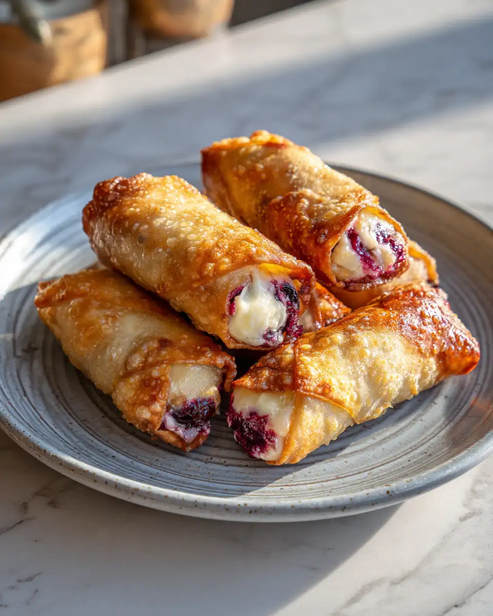 Home 5 Quick and Delicious Blueberry Cream Cheese Egg Rolls in 30 Min