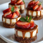 Decadent Delights: Irresistible Caramel Strawberry Cheesecake Bites - Featured Image