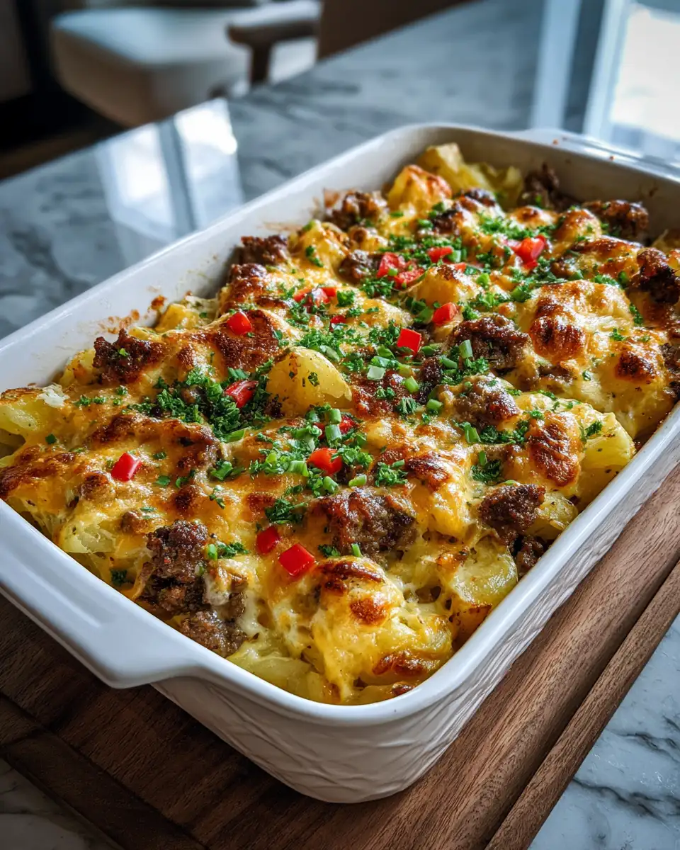 Ultimate Comfort: Dive into a Cheeseburger Potato Casserole Delight 6 Final dish - Ultimate Comfort: Dive into a Cheeseburger Potato Casserole Delight