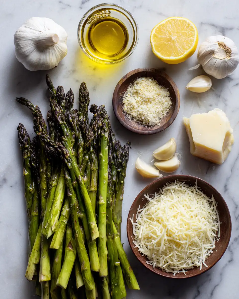 Irresistibly Cheesy Garlic Roasted Asparagus Delight 4 Ingredients for Irresistibly Cheesy Garlic Roasted Asparagus Delight