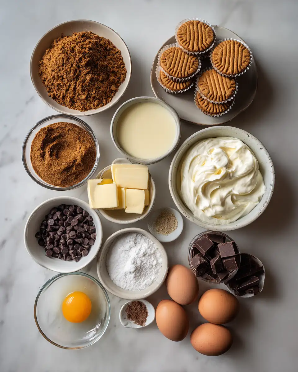 Indulge in Decadence with Irresistible Chocolate Biscoff Cheesecake Cups 4 Ingredients for Indulge in Decadence with Irresistible Chocolate Biscoff Cheesecake Cups