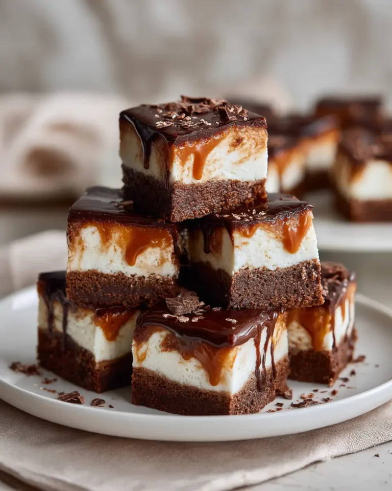 Indulge in Decadence with Irresistible Chocolate Caramel Cheesecake Bars - Featured Image