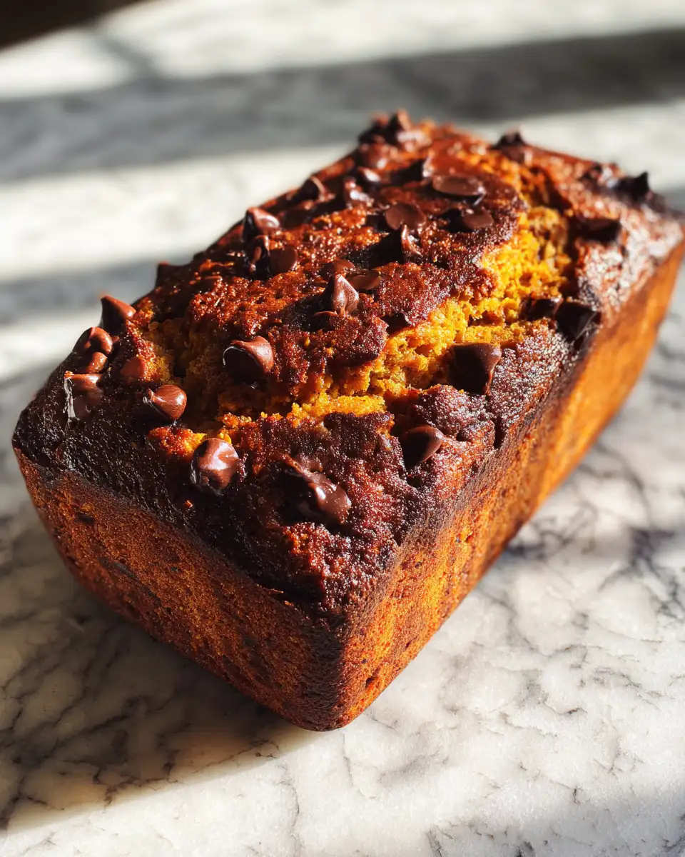 Final dish - Decadent Chocolate Chip Pumpkin Bread: A Fall Favorite