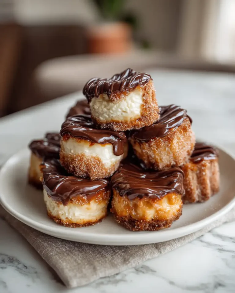Indulge Your Senses with Irresistible Chocolate Churro Cheesecake Bites - Featured Image