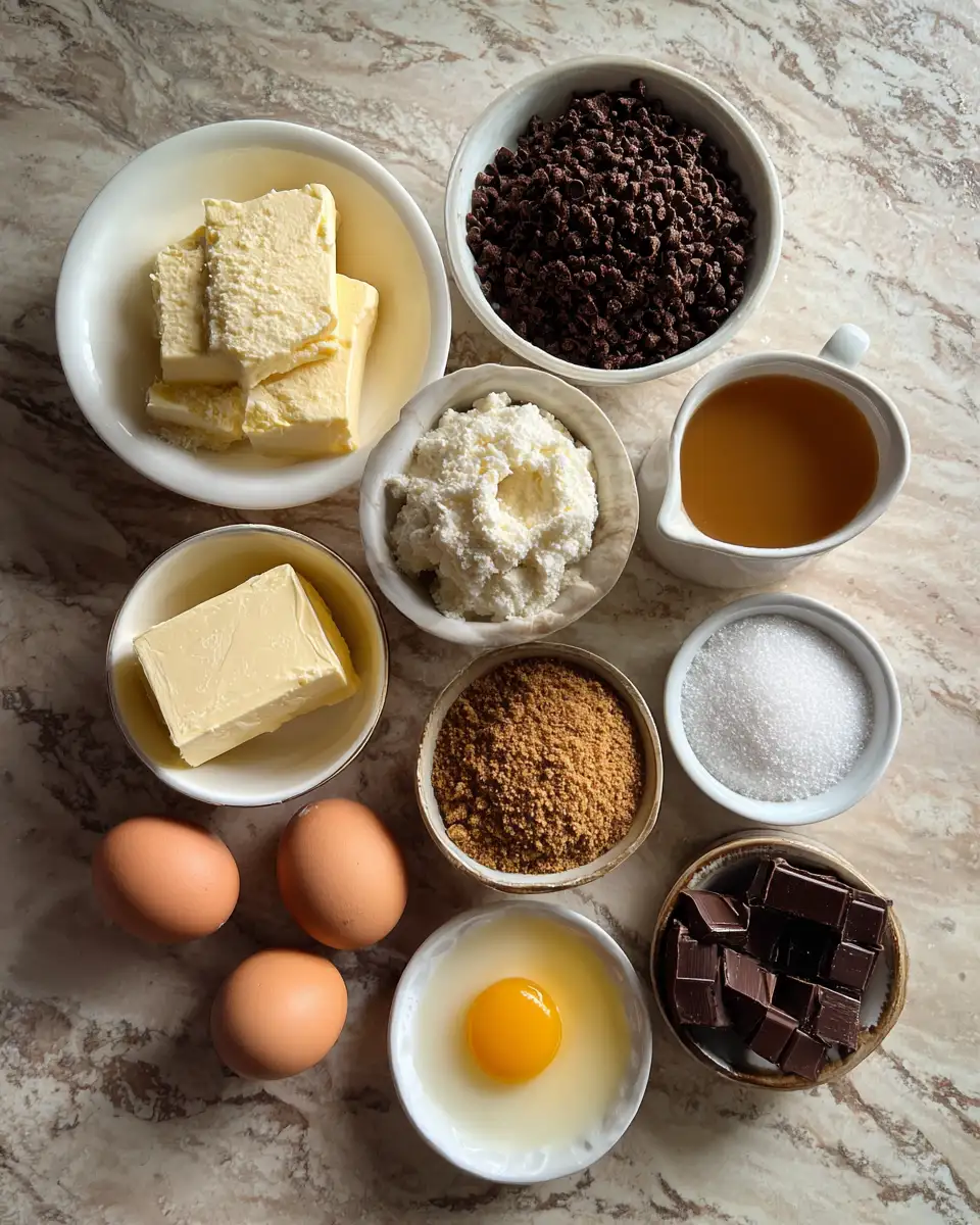 Ingredients for Indulge in Bliss with Irresistible Chocolate Fudge Cheesecake Bites