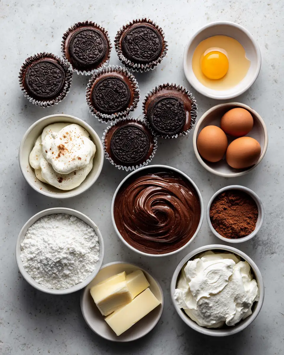 Ingredients for Decadent Delight: Indulge in Chocolate Fudge Cheesecake Cups