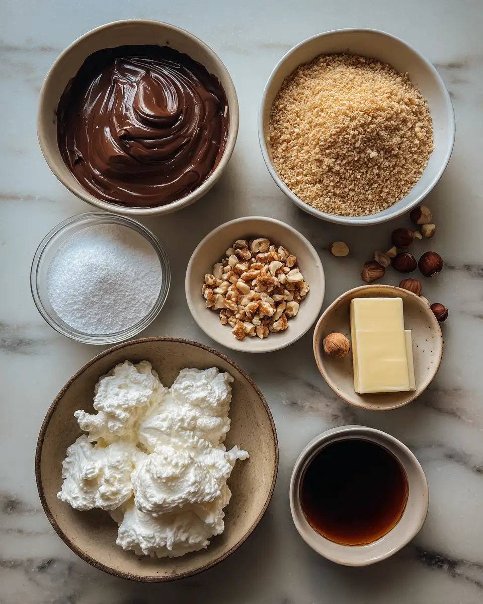 Indulge in Bliss with Irresistible Chocolate Hazelnut Cheesecake Bites 4 Ingredients for Indulge in Bliss with Irresistible Chocolate Hazelnut Cheesecake Bites