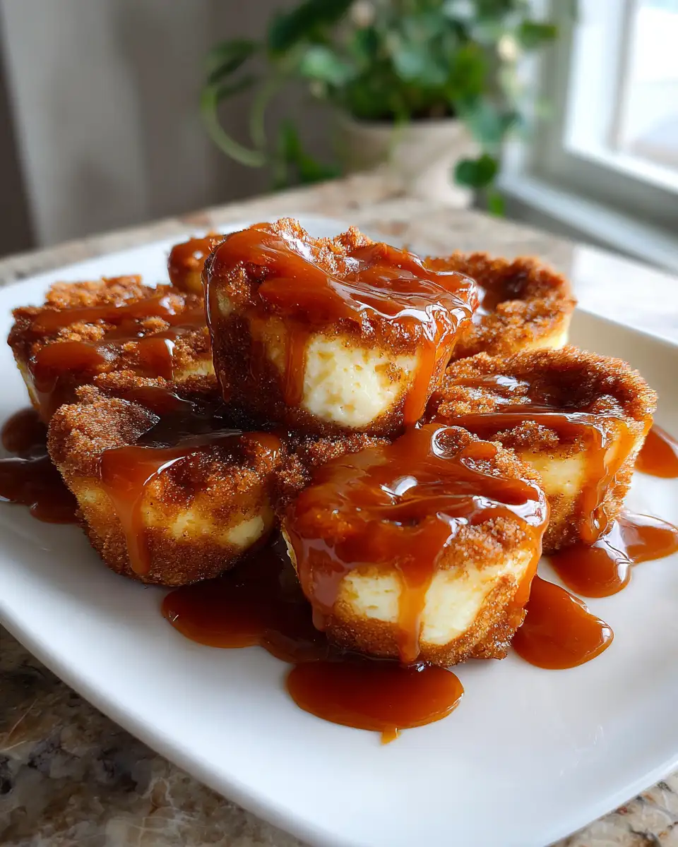 Indulge in Sweet Delight: Churro Caramel Cheesecake Bites - Featured Image