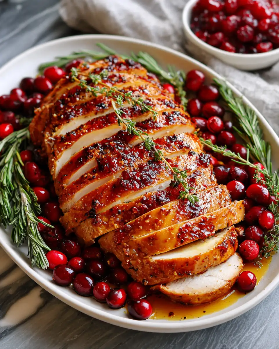 Final dish - Cranberry Orange Turkey Breast: A Festive Flavor Explosion