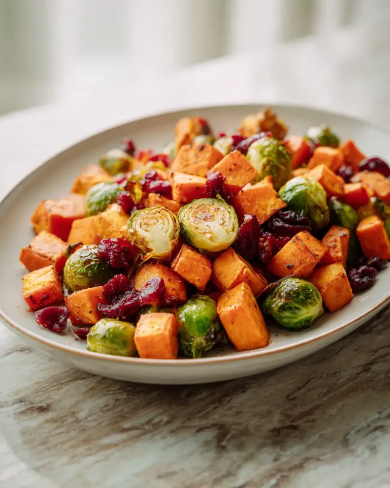 Cranberry Roasted Sweet Potatoes & Brussels Sprouts: A Festive Flavor Explosion - Featured Image