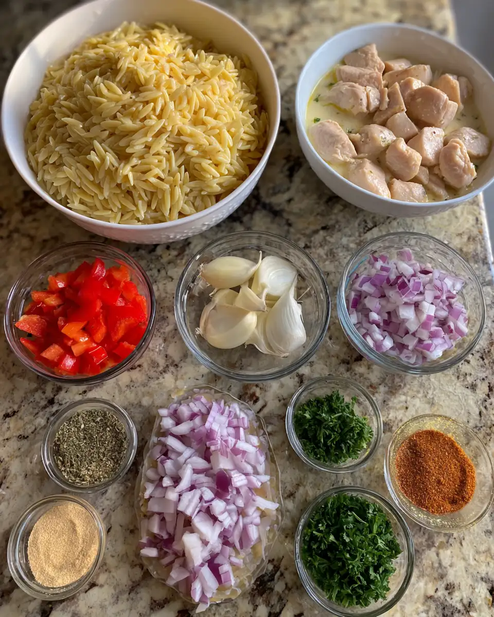 Ingredients for Savor the Spice: Creamy Cajun Chicken Orzo Delight