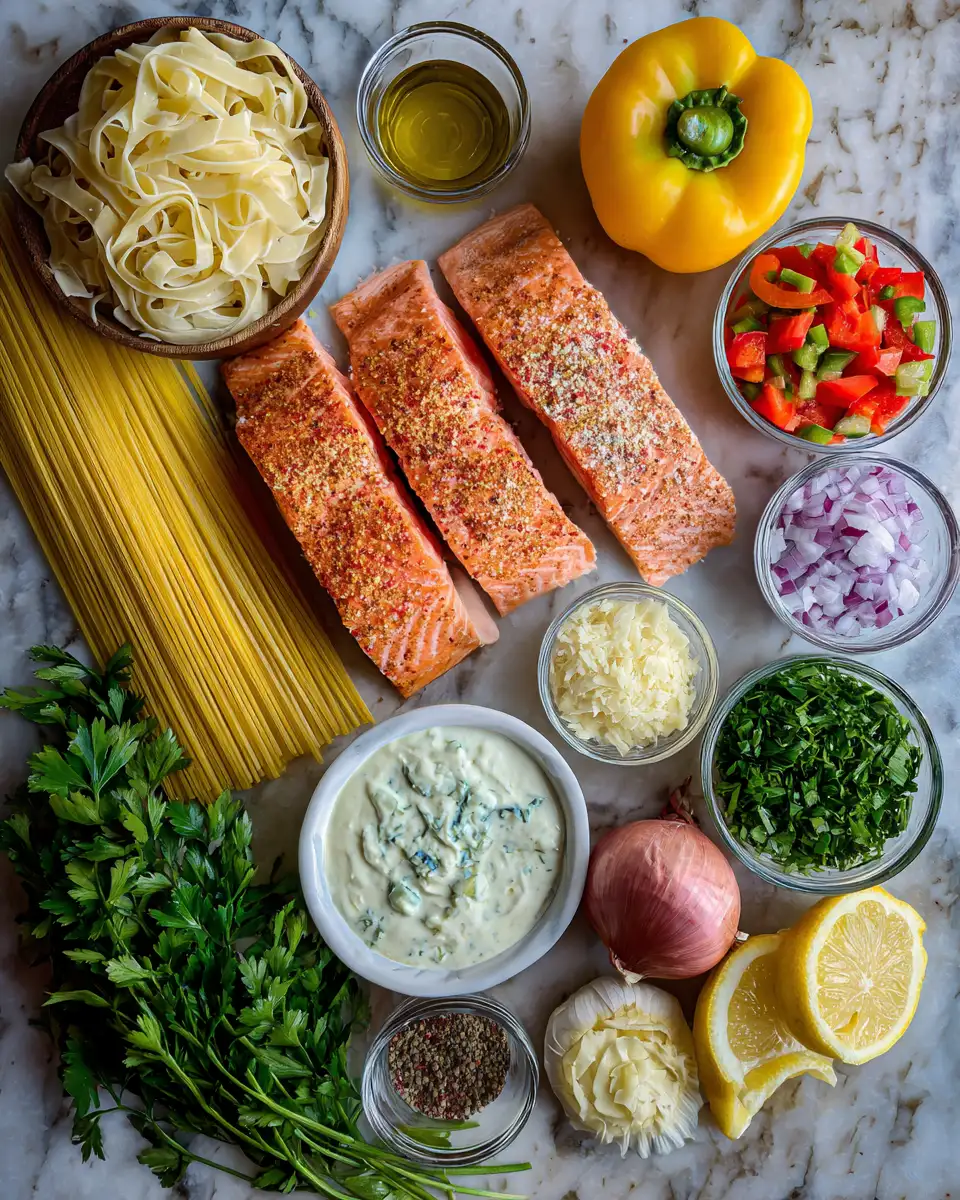 Ingredients for Savor the Flavor: Creamy Cajun Salmon Pasta Delight