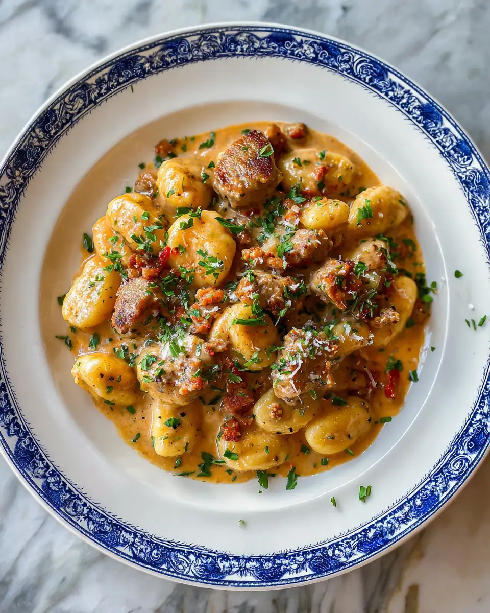 Final dish - Irresistibly Creamy Tuscan Sausage Gnocchi: Your New Favorite Comfort Dish