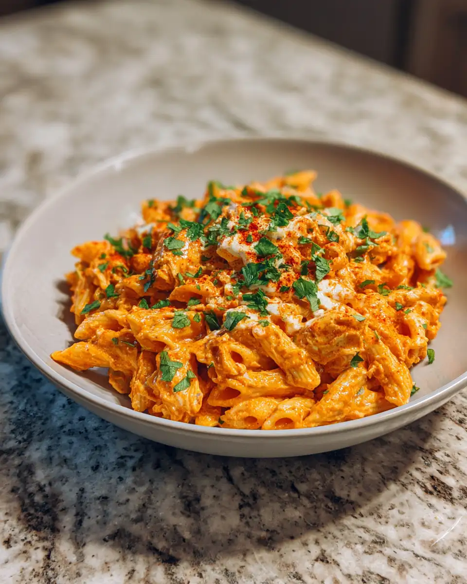 Crockpot Buffalo Chicken Pasta: A Spicy Twist on Comfort Food 6 Final dish - Crockpot Buffalo Chicken Pasta: A Spicy Twist on Comfort Food