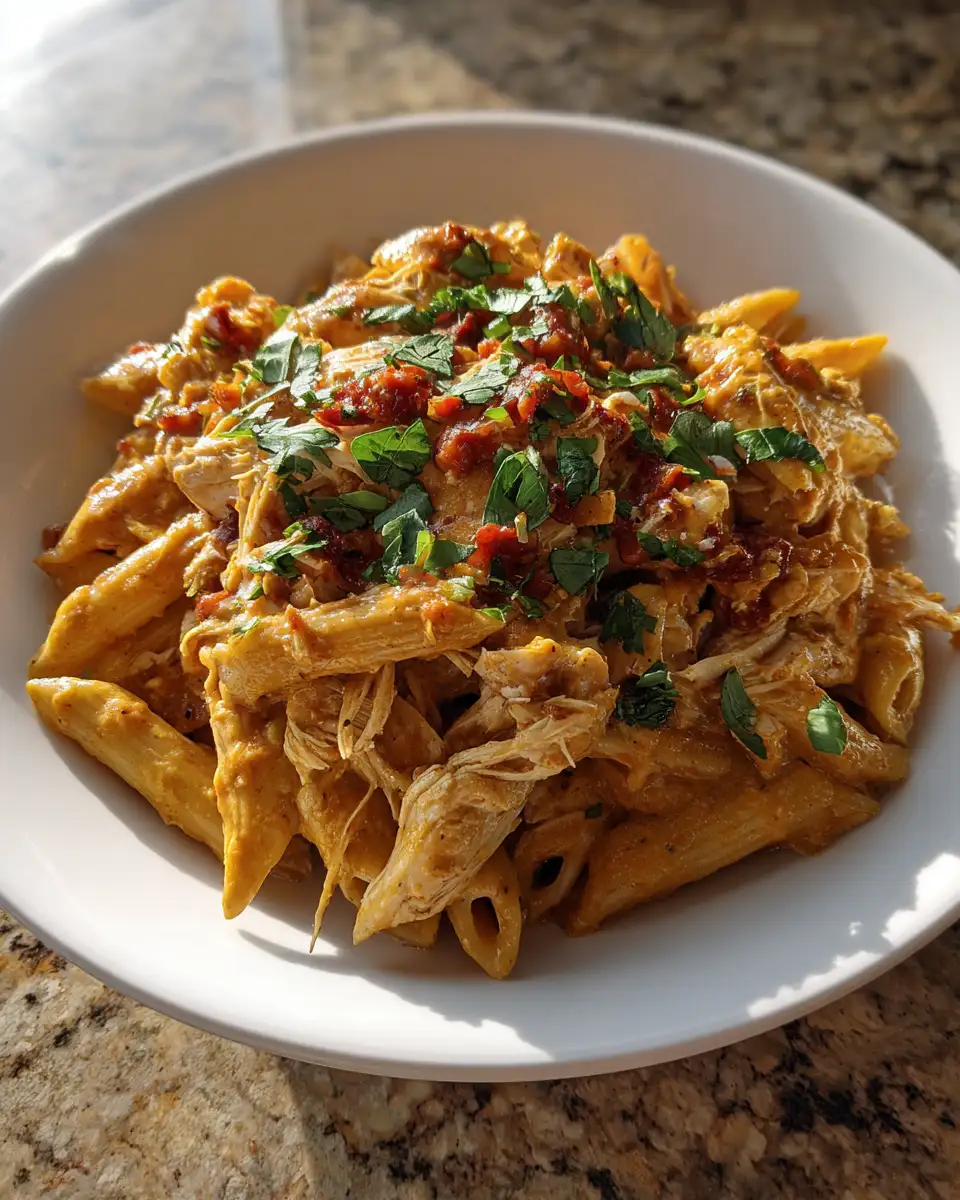 Final dish - Irresistible Crockpot Tuscan Chicken Pasta: Your New Weeknight Obsession