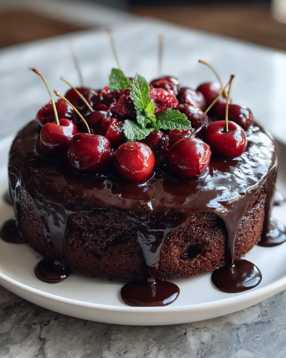 Indulgent Chocolate Cherry Brownie Poke Cake Recipe for Ultimate Chocolate Lovers 6 Final dish - Indulgent Chocolate Cherry Brownie Poke Cake Recipe for Ultimate Chocolate Lovers