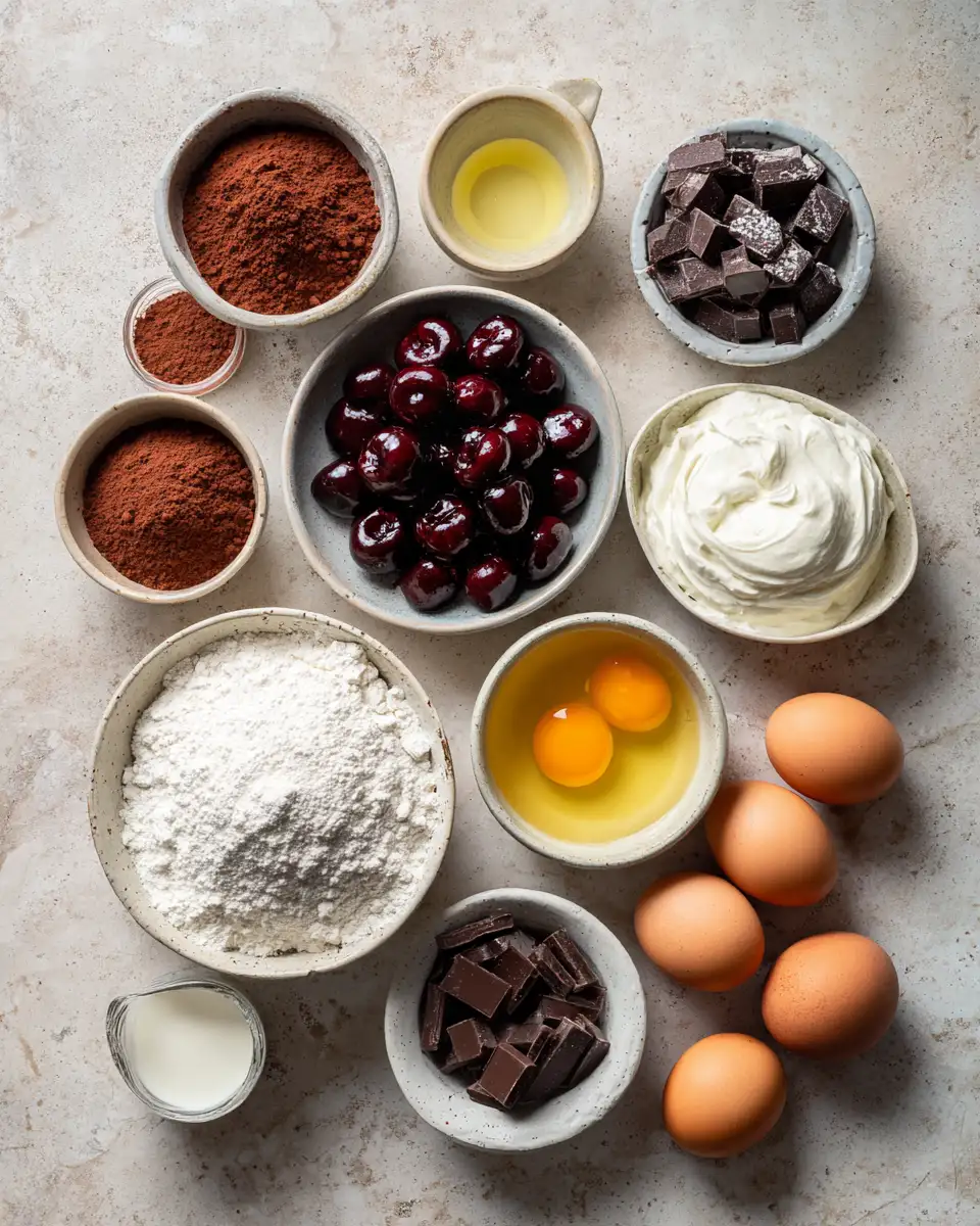 Indulgent Chocolate Cherry Brownie Poke Cake Recipe for Ultimate Chocolate Lovers 4 Ingredients for Indulgent Chocolate Cherry Brownie Poke Cake Recipe for Ultimate Chocolate Lovers
