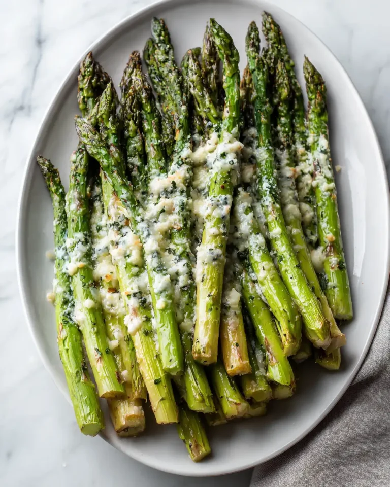 Irresistibly Easy Cheesy Garlic Roasted Asparagus Recipe - Featured Image